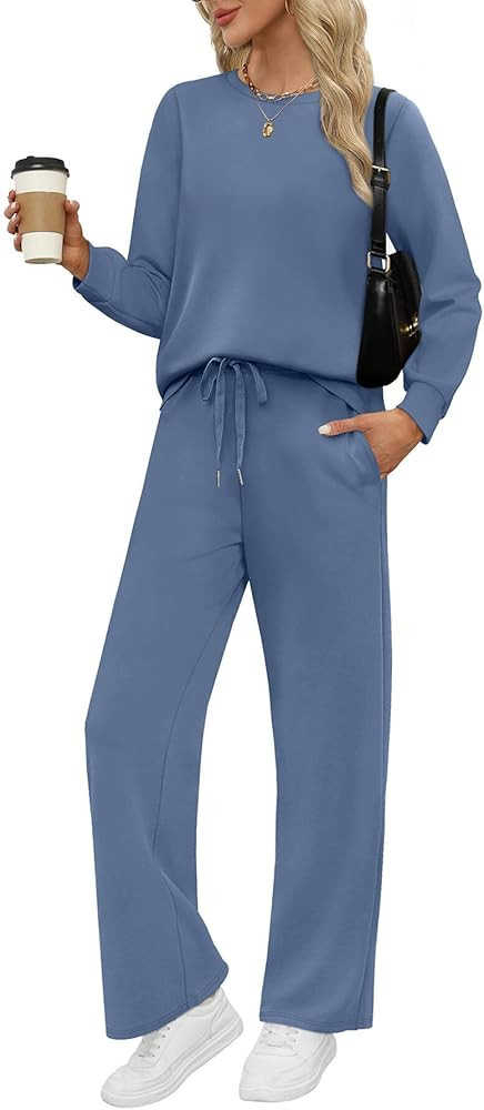 WIHOLL Lounge Sets for Women 2 Piece Travel Vacation Outfits Fall Sweatsuit Tracksuit | Amazon (US)