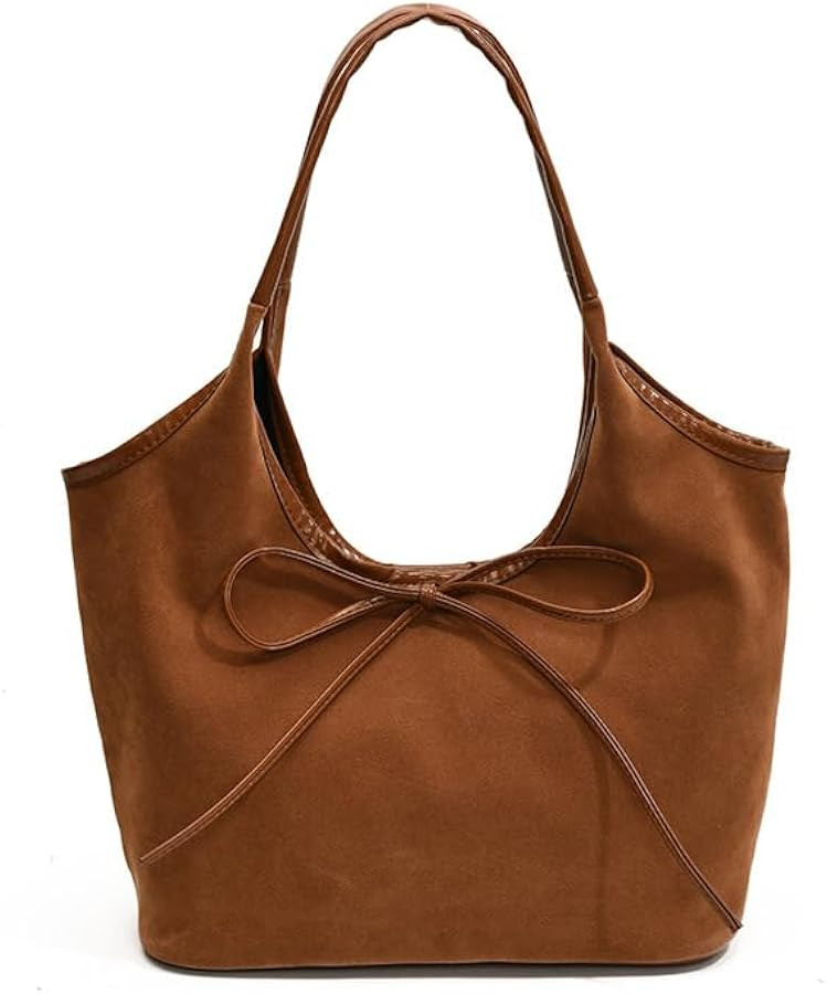 Vintage French Bow Tote Bag Large Capacity Hobo Bag Shoulder Bag Satchel Purse Chic Underarm Bag ... | Amazon (US)