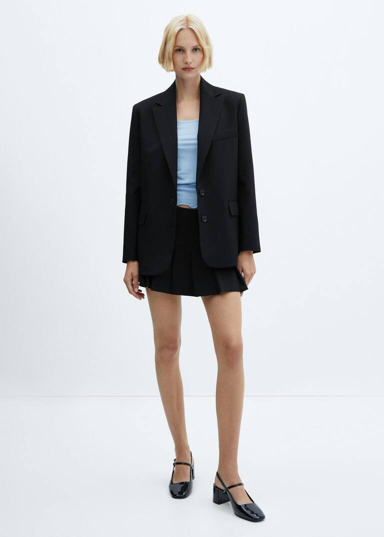 Strukturierter blazer mit revers -  Damen | Mango Schweiz | Mango CH