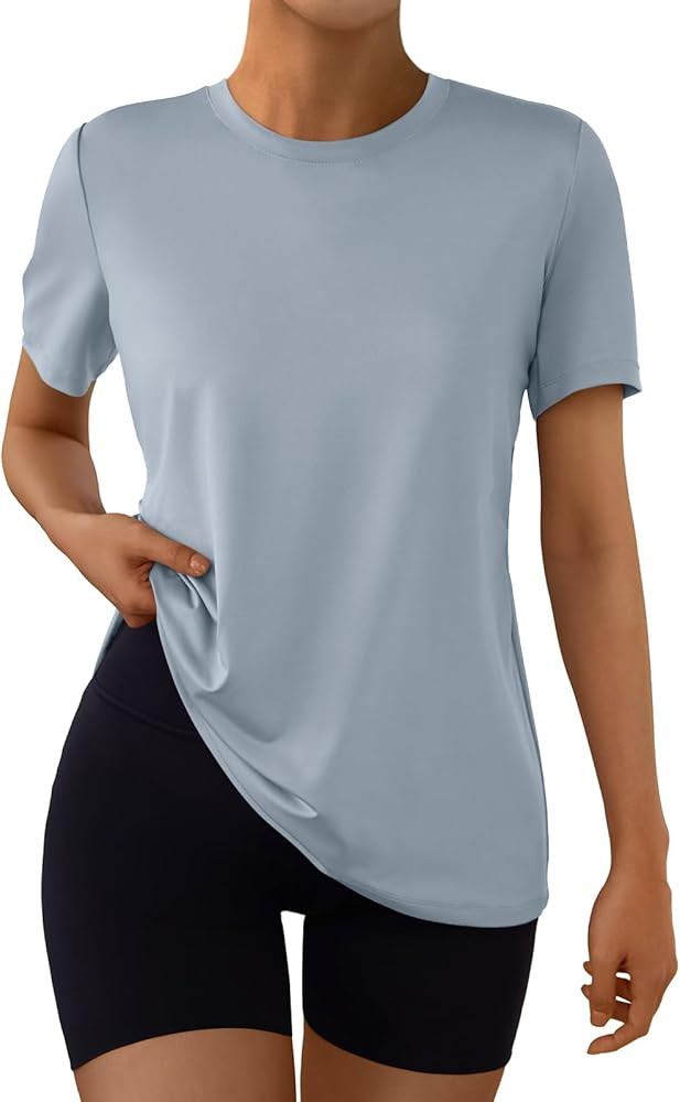 AUTOMET Women's Workout Tops Short Sleeve Gym Shirts Summer Athletic Yoga Tshirts Loose Fit Casua... | Amazon (US)