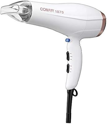 Conair 1875W Double Ceramic Hair Dryer, White/ Rose Gold, Pack of 1 | Amazon (US)