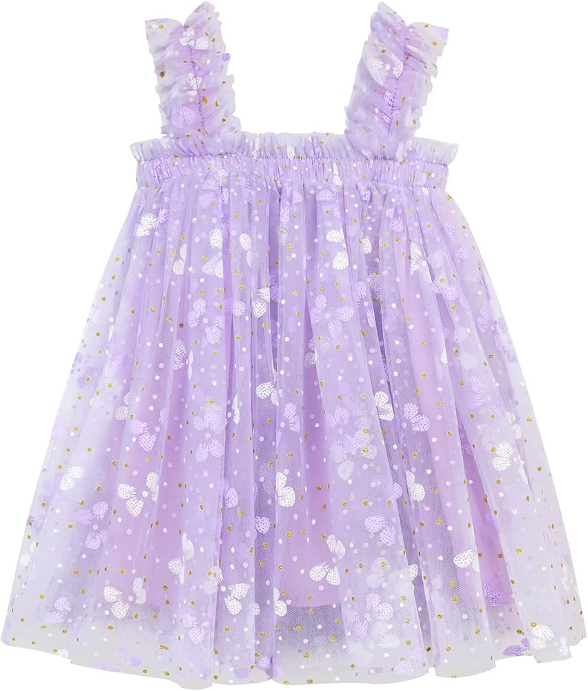AGQT Baby Girls Tulle Tutu Dress Birthday Party Tulle Babydoll Dresses Size 6M-5T | Amazon (US)