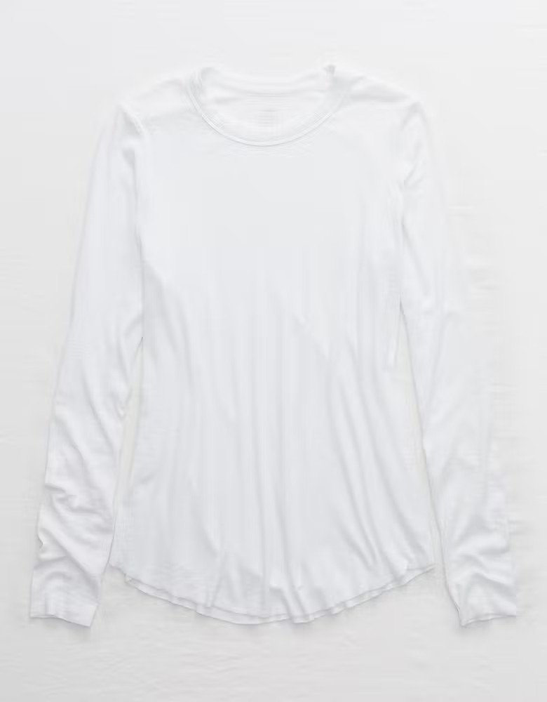 Aerie Ribbed Long Sleeve T-Shirt | American Eagle Outfitters (US & CA)