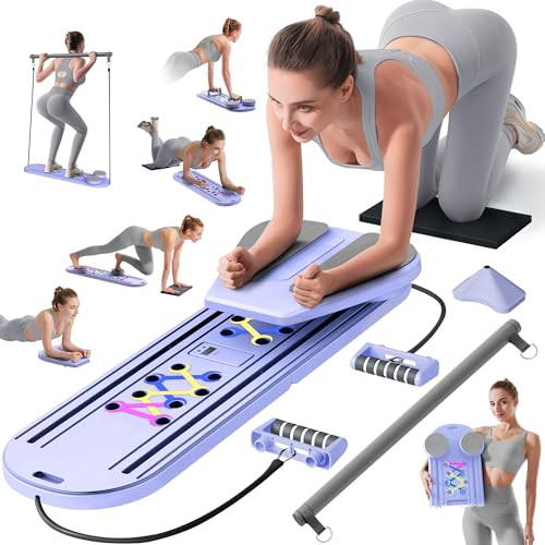 Pilates Board, Pilates Reformer Set, 15-in-1 Flo Pilates Portable Reformer 2025 for Home Gym Workout, Foldable Reformer Pilates Machine Pilates Reformer Board with Yoga Resistance Bands | Amazon (US)