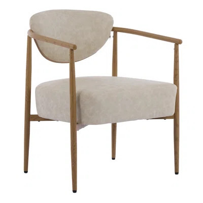 Comfortable Beige Dining Chairs, Pu Leather & Iron Frame, Modern Style For Home | Wayfair North America
