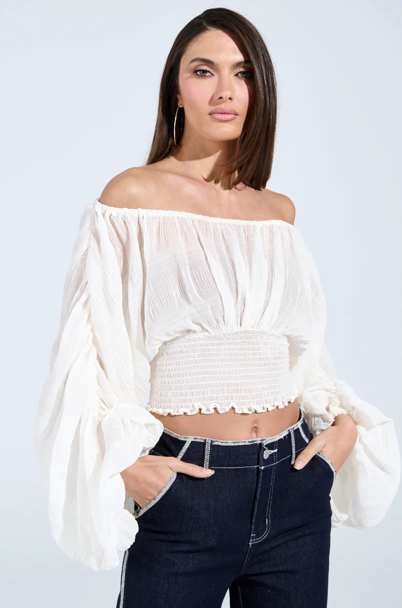 KOA FLOWY PLEATED LONG SLEEVE BLOUSE | AKIRA