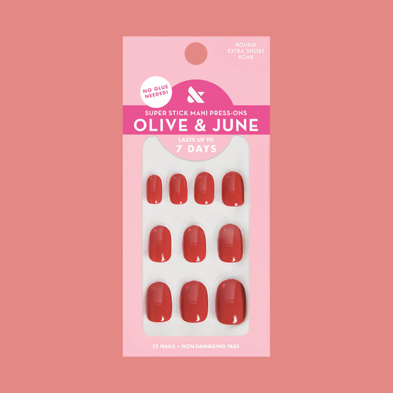 Roar - Tab Press-On | Extra Short | Round | Olive & June