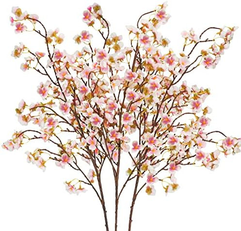 Uieke Silk Cherry Blossom Branches, 40.5in Artificial Cherry Blossom Flowers Long Stems Fake Flow... | Amazon (US)