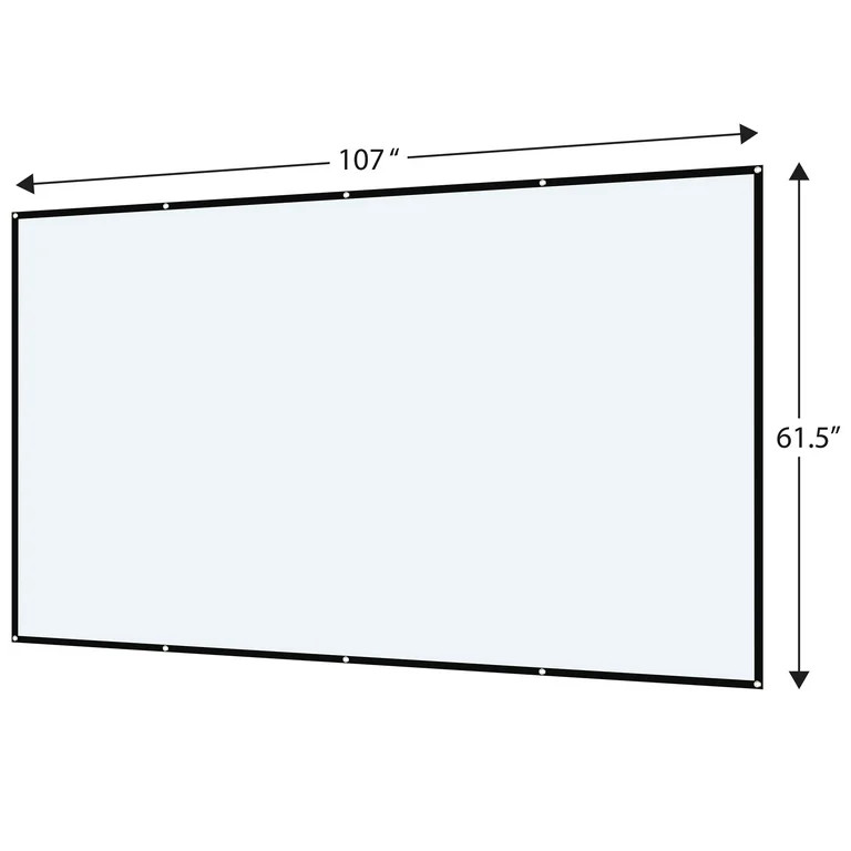 onn 120" Portable Indoor/Outdoor 16:9 Wall-Mounted Theater Projection Screen | Walmart (US)
