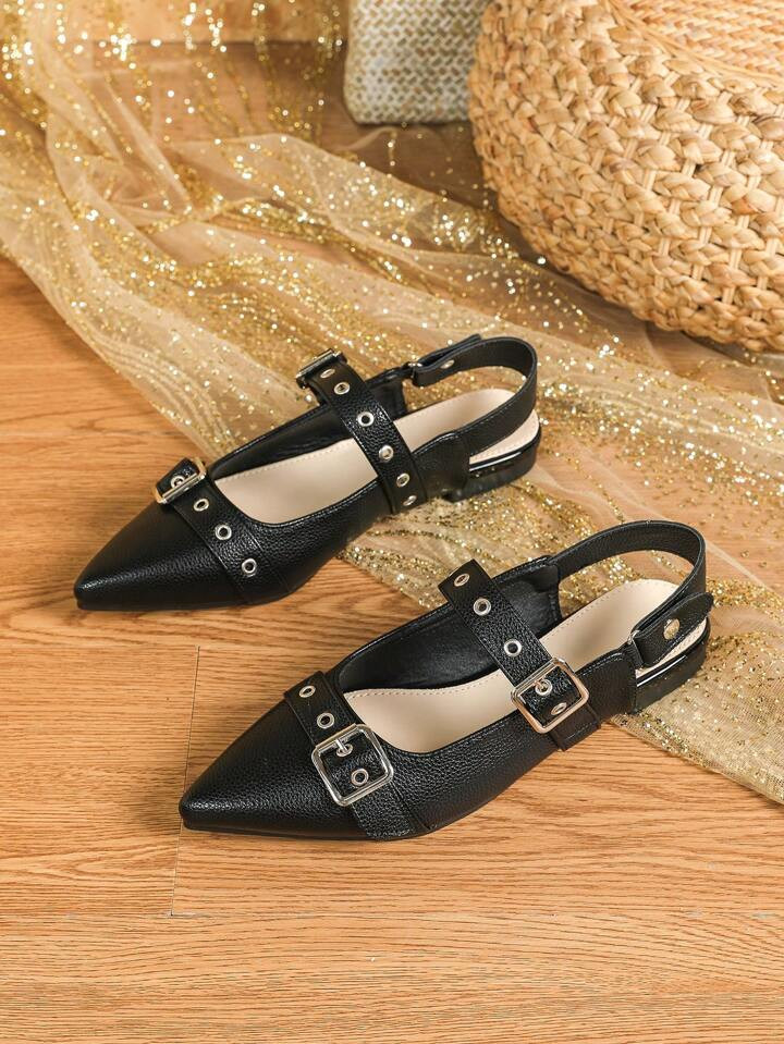 Women's Shallow Mouth Flat Shoes, 2024 Spring Summer New Style Pea Shoes, Outside Wearing For Wor... | SHEIN