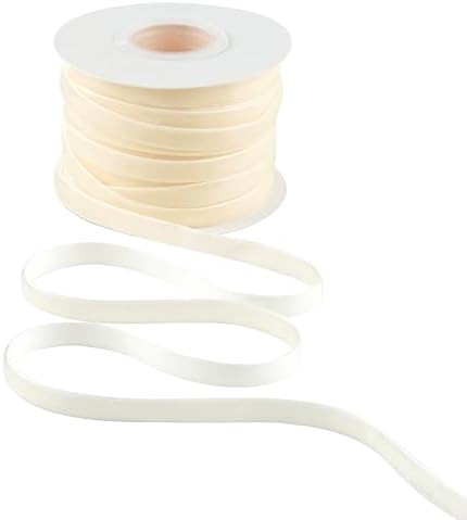 Ivory Velvet Ribbon 3/8 Inch Single Face Thin Velvet Ribbon for Gift Wrapping, Ivory Ribbon for C... | Amazon (US)
