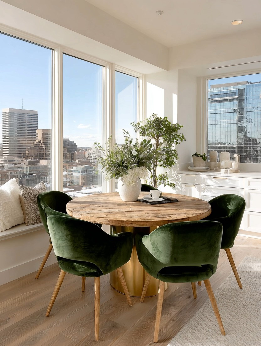 Are you coming out of the all-ivory home trend but still want your space to feel calm, elegant, and peaceful? The easiest way to introduce color without overwhelming your home is through sage green velvet dining chairs.

Sage green is one of the most soothing colors in modern home decor because it brings the calmness of nature indoors while still feeling sophisticated and current. And when paired with a grounding round wooden dining table, the entire space feels balanced, warm, and intentionally designed.

Round dining tables naturally soften a room and encourage connection, flow, and conversation. In Feng Shui, round tables are especially loved because they create smoother energy without harsh corners. Pairing that organic wood texture with rich velvet instantly creates that boutique hotel meets modern organic home aesthetic designers love.

What makes this combination work so beautifully is the balance. The wood grounds the room. The velvet adds softness and luxury. The sage green introduces color in a way that still feels neutral and timeless. Add a few plants nearby and suddenly your dining space feels alive, layered, and elevated without trying too hard.

If your home is mostly white, ivory, beige, or light wood, this is one of the safest and most elegant ways to introduce color while keeping the peaceful energy of your space intact.

Shop our curated edit of sage green velvet dining chairs and round wooden dining tables to create this grounded modern look in your home.

#SageGreenDecor #DiningRoomInspo #VelvetDiningChairs #ModernOrganicHome #LuxuryHomeDecor 

 #LTKHome