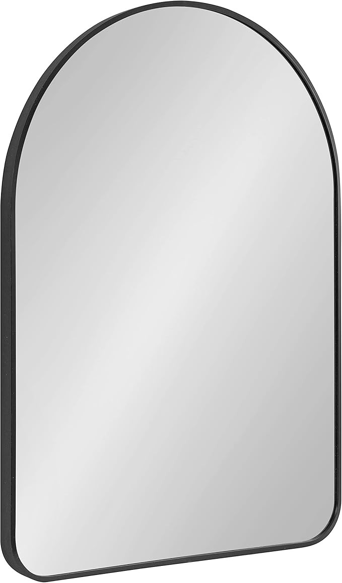 Kate and Laurel Zayda Round Arch Framed Wall Mirror, 20 x 28, Black, Metal Minimalist Farmhouse A... | Amazon (US)