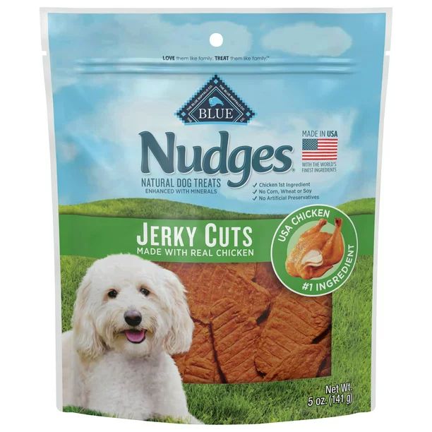 Blue Buffalo Nudges Jerky Cuts Natural Dog Treats, Chicken, 5oz Bag | Walmart (US)