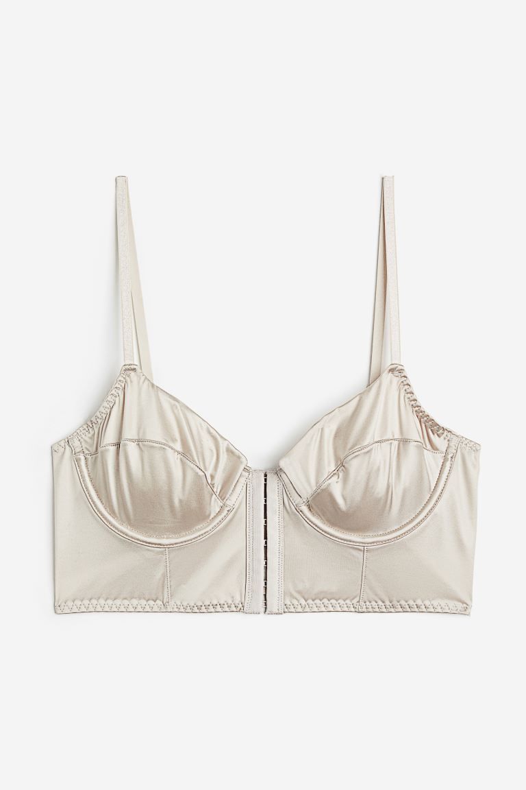 Non-padded satin bustier | H&M (UK, MY, IN, SG, PH, TW, HK)