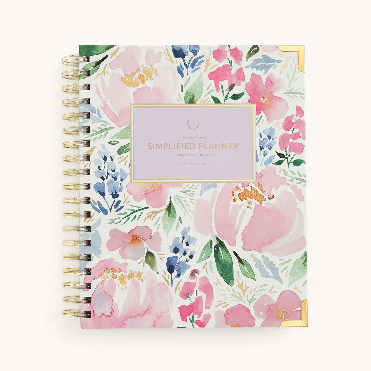 2025-2026 Spiral Weekly Simplified Planner - Cottage Floral | Simplified by Emily Ley