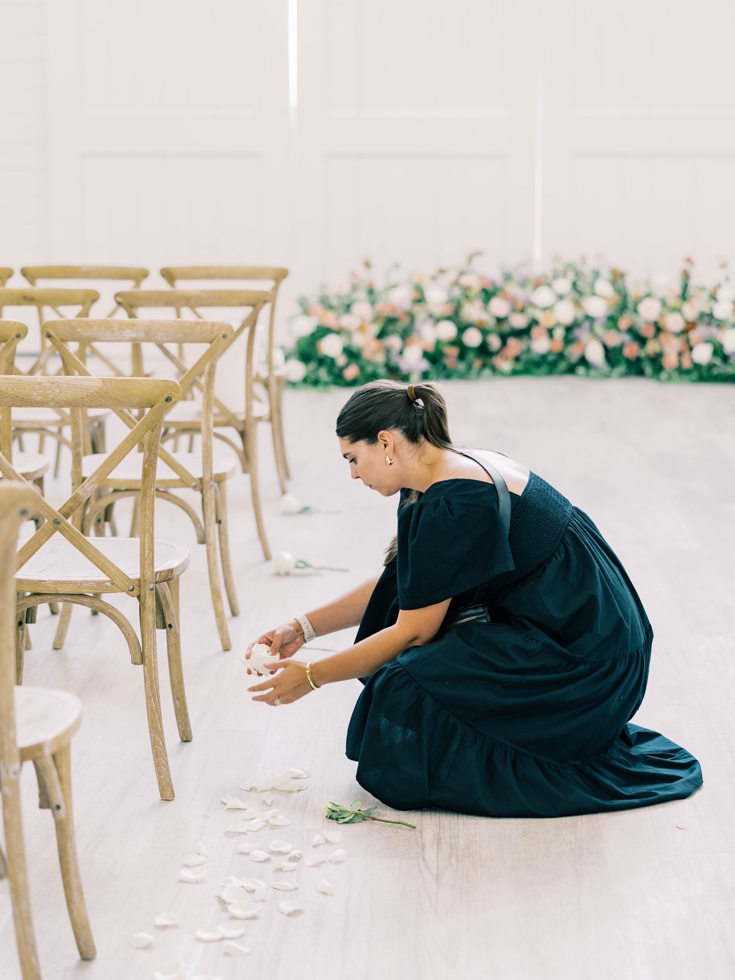 Wedding day florist outfits for professional looks and movement  