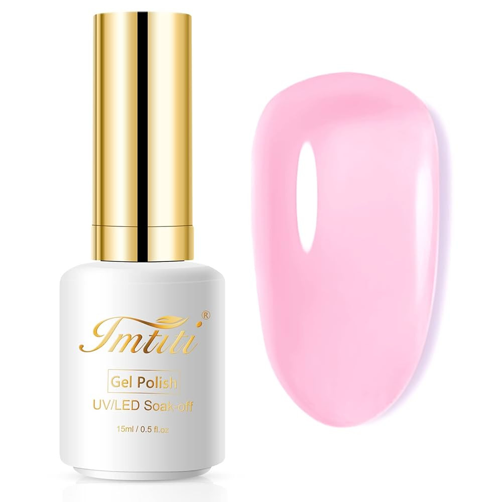 IMTITI Jelly Gel Nail Polish, 0.5 Fl Oz Pink Jelly Gel Polish DIY Nail Art Starter Kit | Amazon (US)