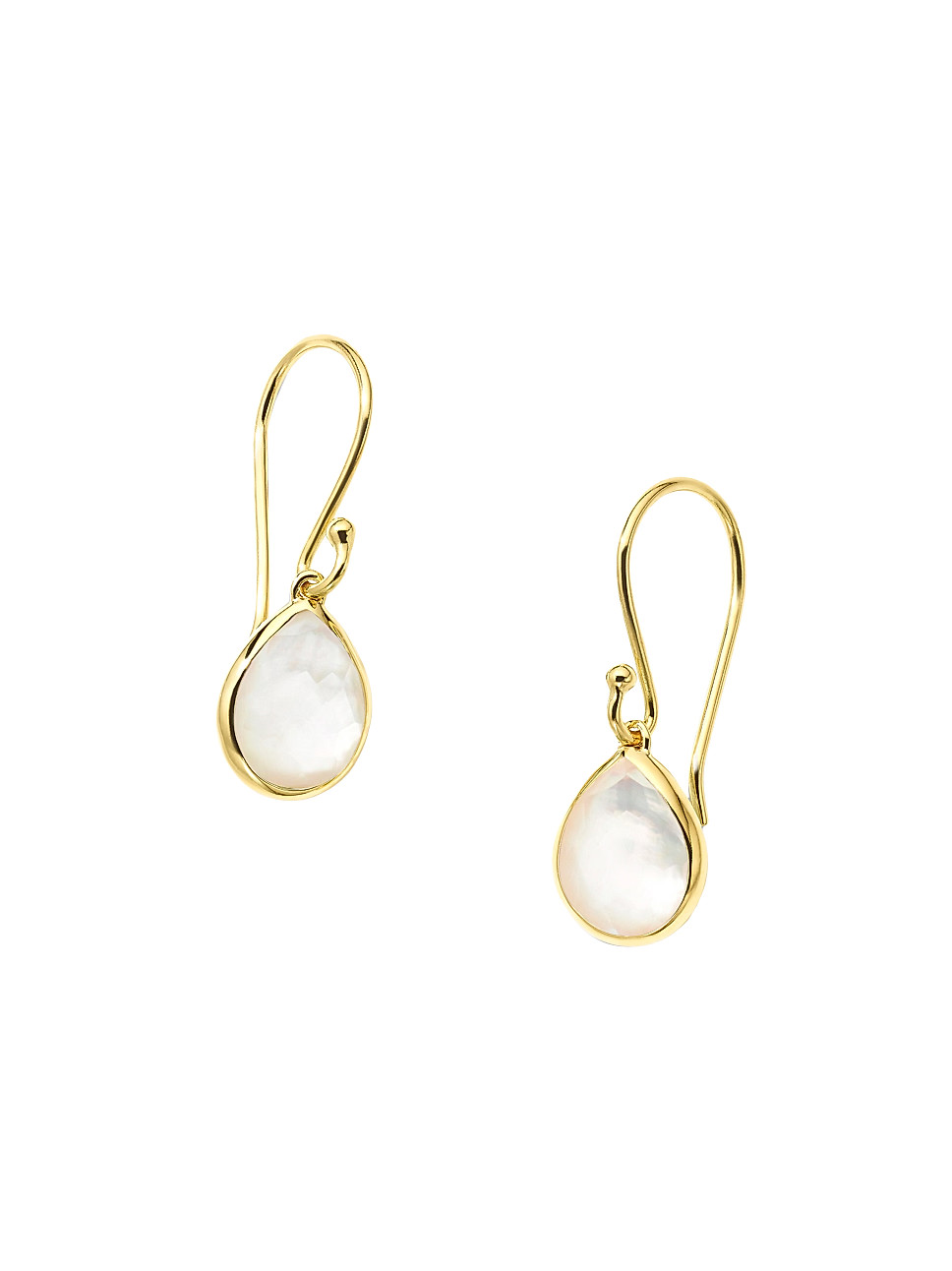 Rock Candy 18K Green Gold, Rock Crystal, & Mother-Of-Pearl Teeny Teardrop Earrings | Saks Fifth Avenue