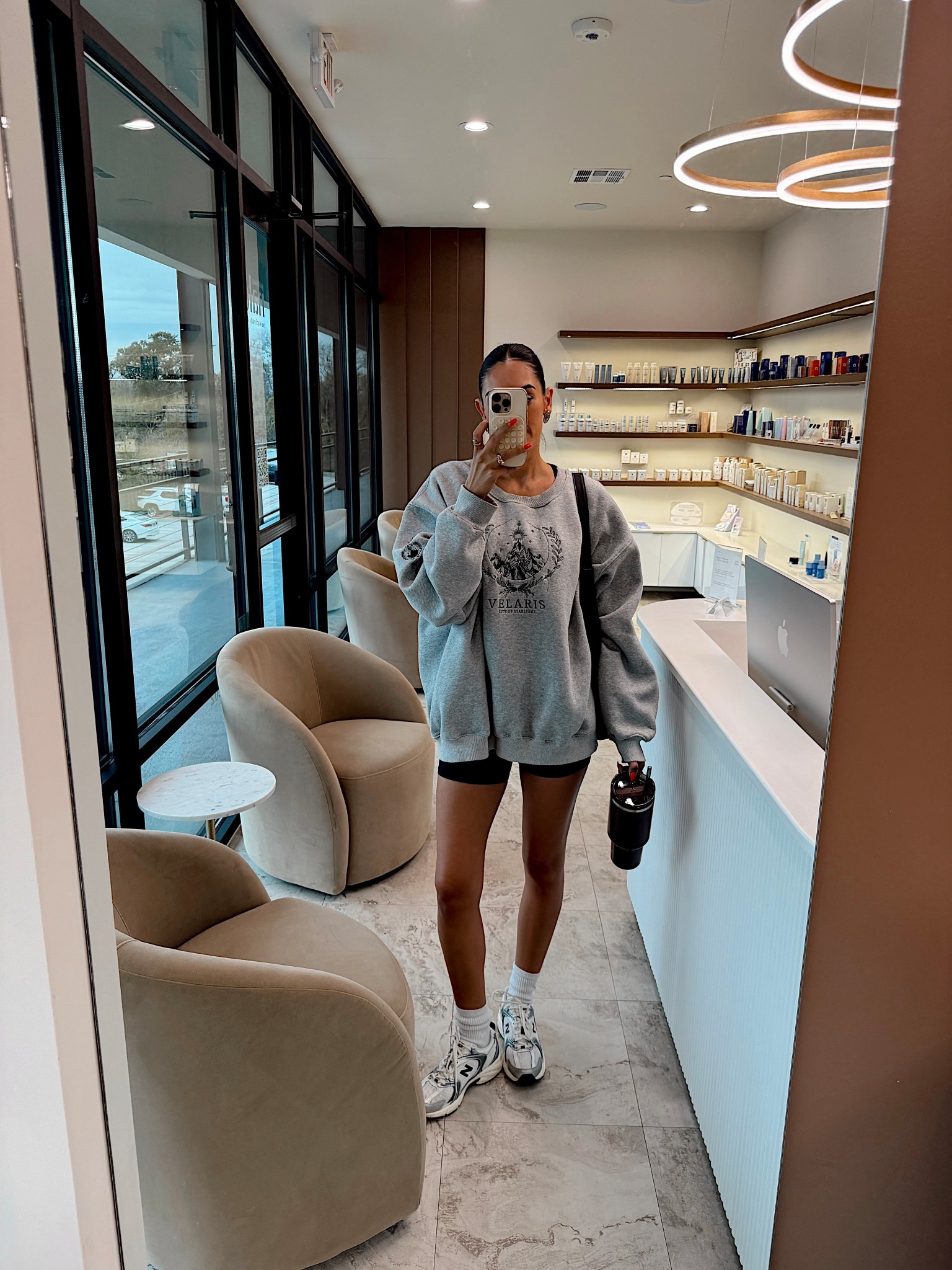 XL sweater 
Xs shorts 