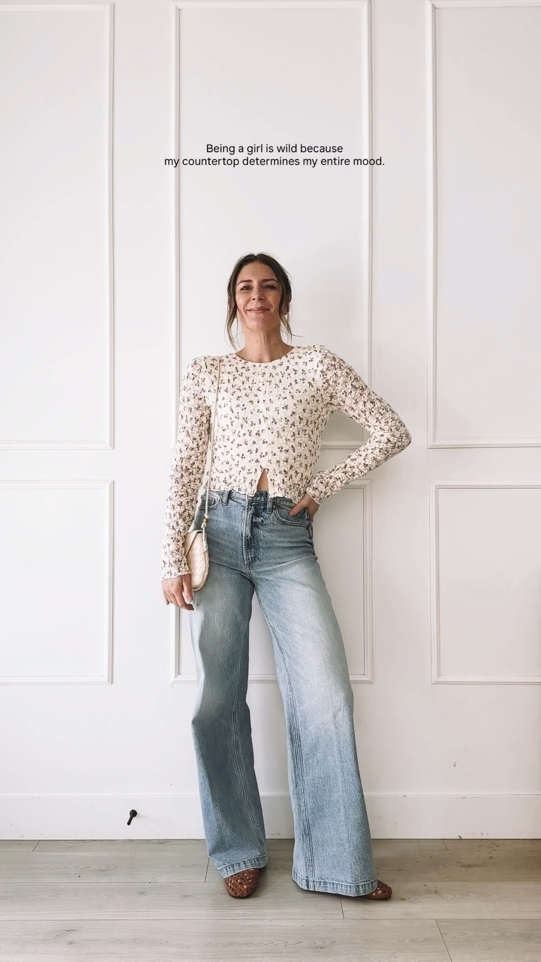 Everyday mom outfit with wide leg Pistola jeans (sized up, perfect length at 5’8”), a neutral Bohme top that stays in place, and easy Amazon flats + bag. Comfortable, wearable, and polished for real life.

#LTKmomlife #LTKgrwm #LTKootd