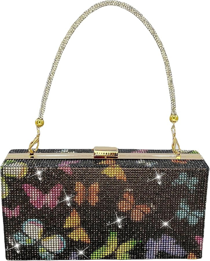 pearl&she Diamond Women Evening Handbags Purse Minaudiere Clutch Bag,Stack of Cash Dollars Crysta... | Amazon (US)