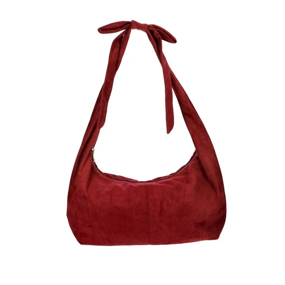 No Boundaries Women's Bow Hobo Bag, Wine | Walmart (US)