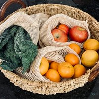 Zero Waste, 6 Reusable Grocery Bags in Canvas Pouch, Waste Bag, Cotton Mesh Produce Bags, Sustainable Living | Etsy (US)