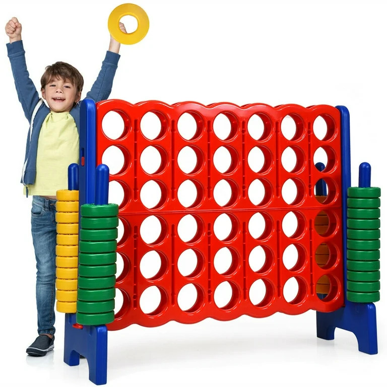 Costway Jumbo 4-to-Score 4 in A Row Giant Game Set Kids Adults Family Fun Red+Blue | Walmart (US)