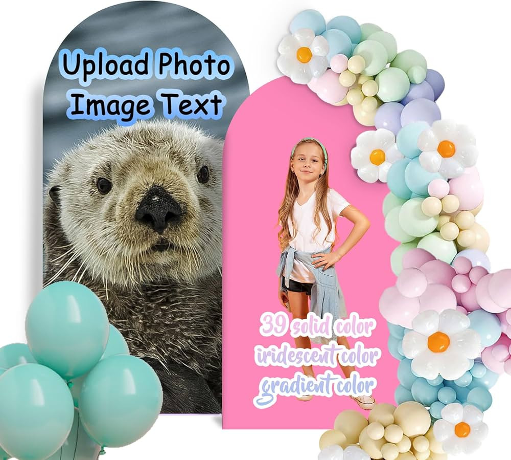 Custom Arch Cover Wedding Birthday 7.2Ft 6.6Ft Personalized Photo Arch Cloth Customized Arch Back... | Amazon (US)