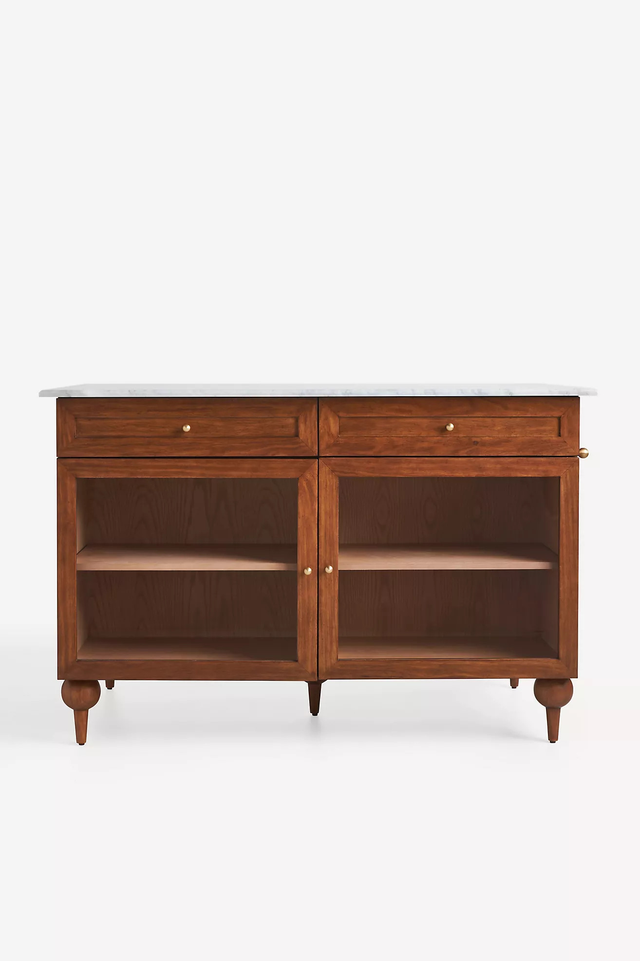 The Fern Rectangular 55" Marble Top Kitchen Island | Anthropologie (US)