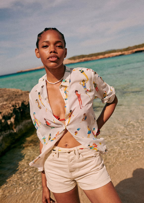 Pierro Shirt - Sézane x G.Kero - Many People Print - Cotton - Sézane | Sezane Paris - US