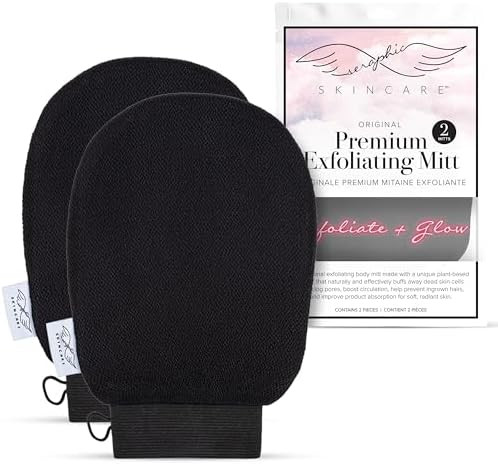 Seraphic Skincare (Original) Premium Exfoliating Mitt for Body (2pc) – 100% Vegan Viscose Tradi... | Amazon (US)