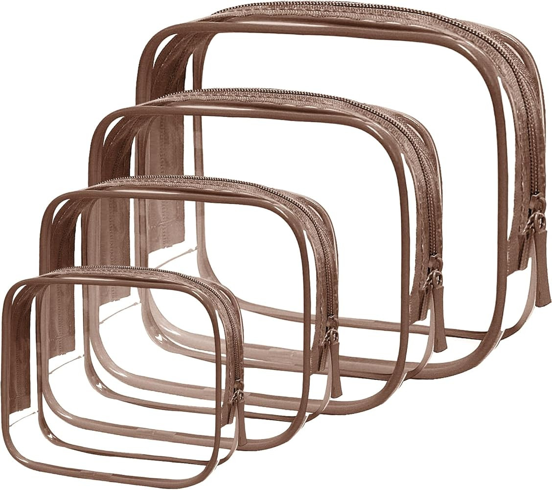 TSA Approved Toiletry Bag - Clear Makeup Bag Waterproof Quart Size Bag, Travel Makeup Cosmetic Ba... | Amazon (US)