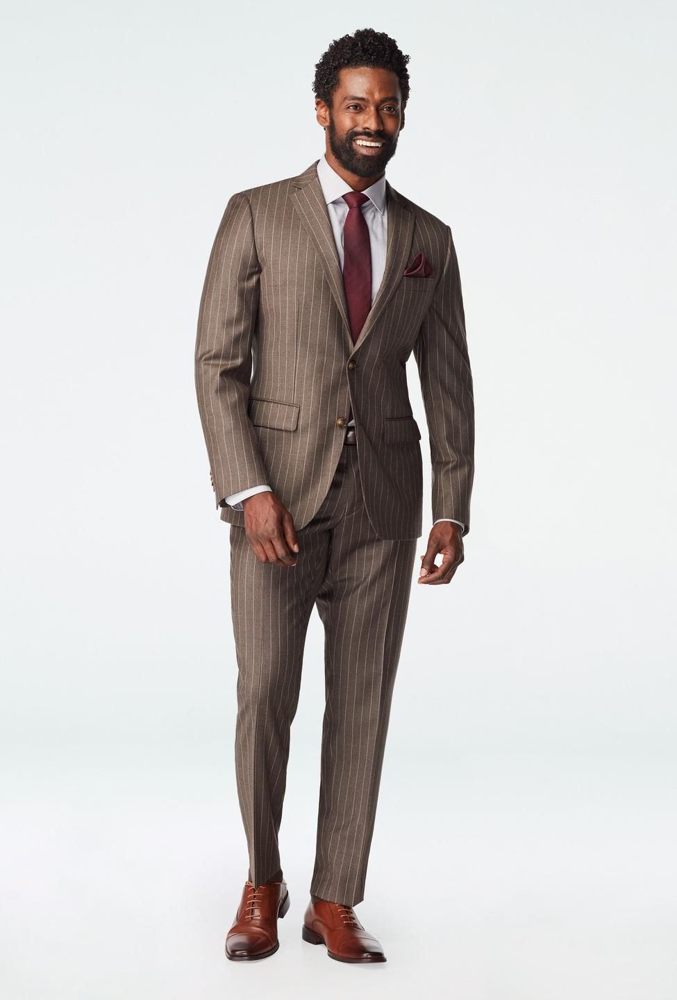 Reigate Stripe Brown Suit | Indochino