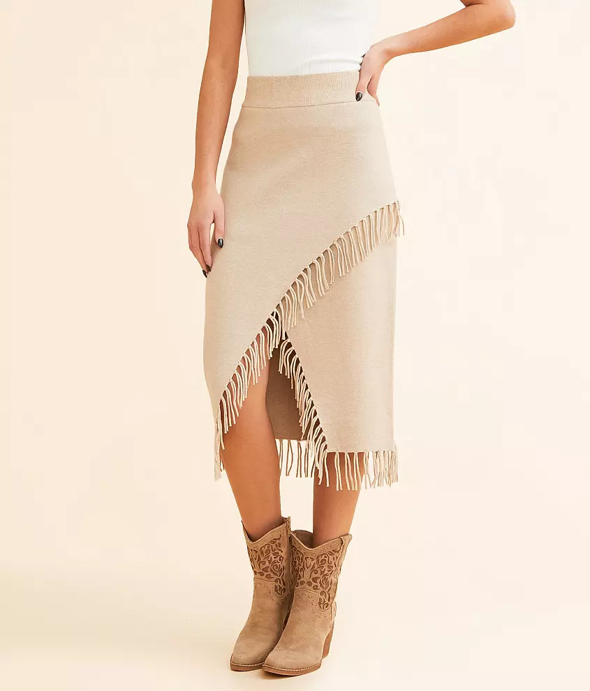 Derby Fringe Midi Skirt | Buckle