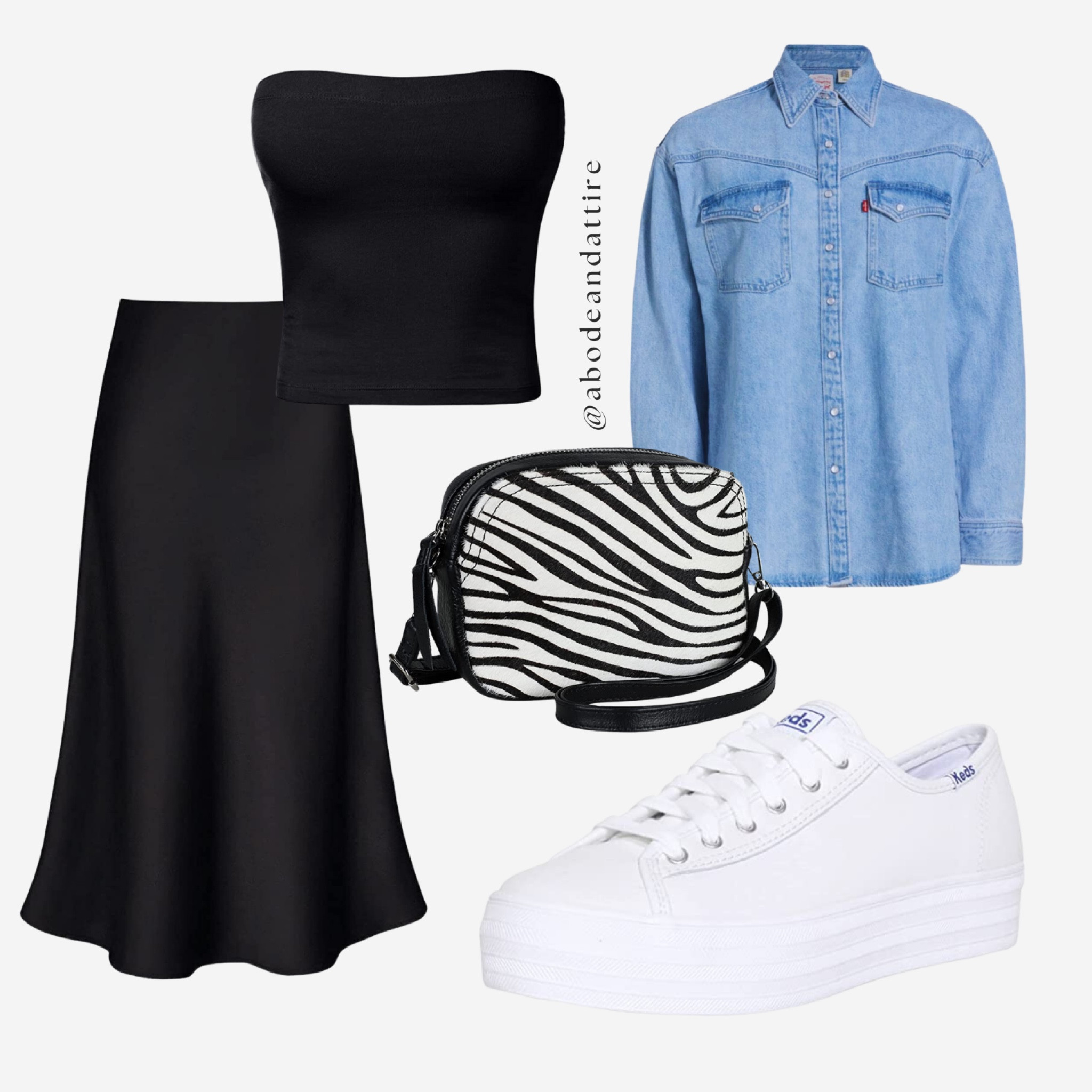 Flowy skirt
Tube top
Denim shirt
Zebra purse 
Keds

everything linked!

cool mom outfit, cool mom fit, mom fit, easy ootd, easy outfit ideas , teacher fit, teacher outfit, funky outfit, fun outfit

#outfitinspo #outfit #outfitstyle #outfitoftheday #outfitideas #fashion #fashionstylist #personalstylist #fashionblogger #fashionista #fashionable #fashionstvle #stvleinspo #stvle #styleblogger #styleinspiration #stylefashion #styleblog #stylediary #womansfashion #womanslook #womanstyle #getthelook #lookbook #virtualstylist #virtualstyling #flatlay #flatlaystyle #zara #summer