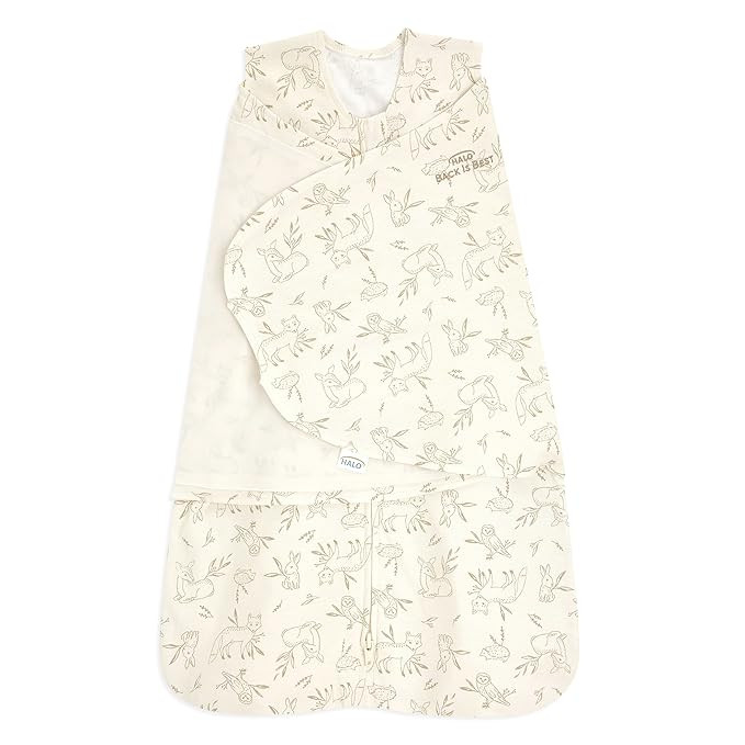 HALO 100% Cotton Sleepsack Swaddle, 3-Way Adjustable Wearable Blanket, TOG 1.5, Lullaby Forest, N... | Amazon (US)