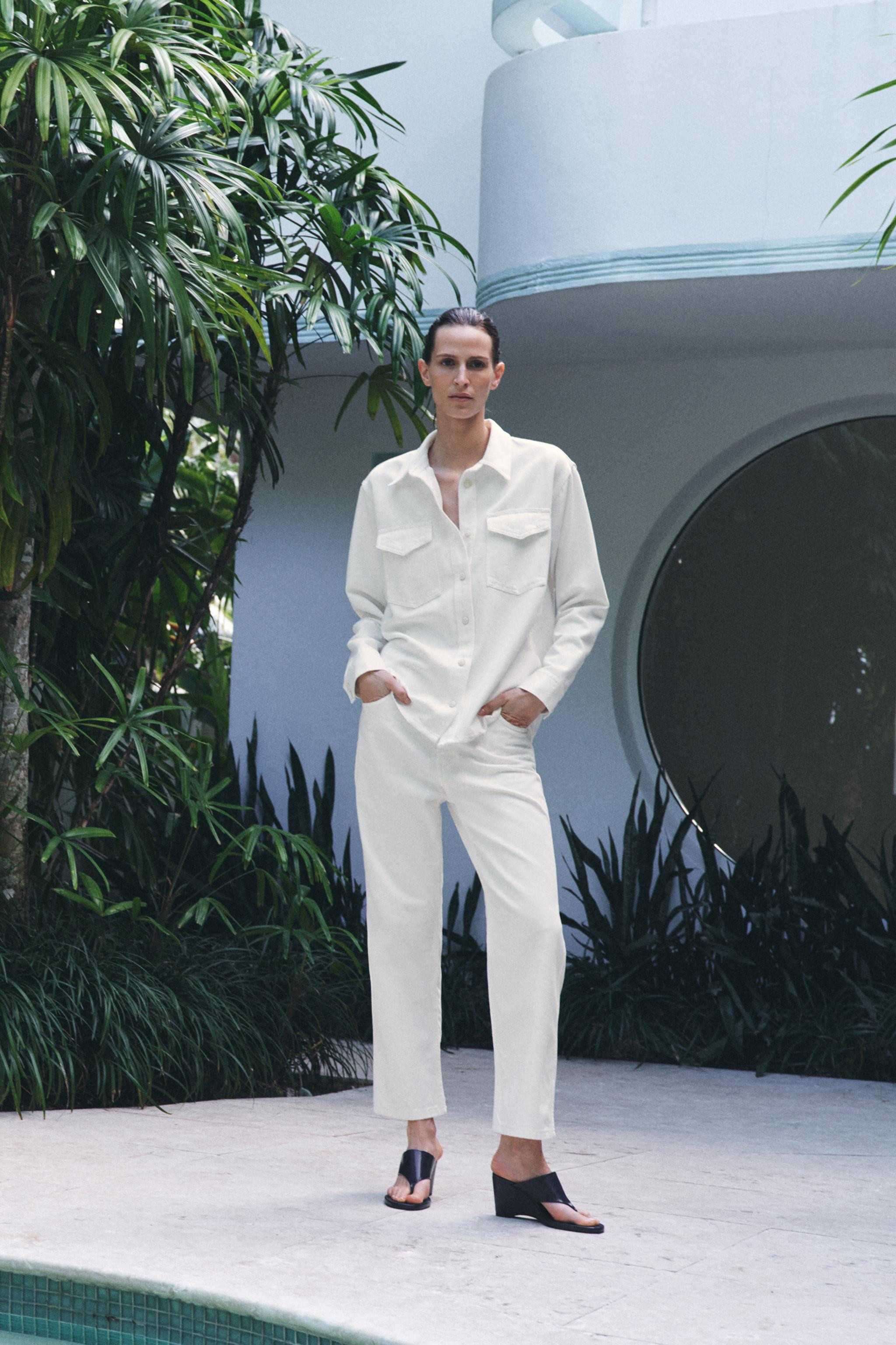 ZW COLLECTION STRAIGHT HIGH-WAIST CROPPED JEANS | Zara US