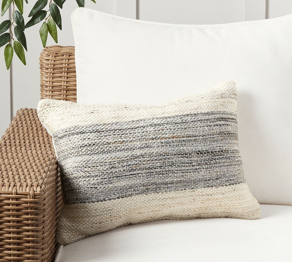 Carlow Textured Indoor/Outdoor Lumbar Pillow | Pottery Barn (US)