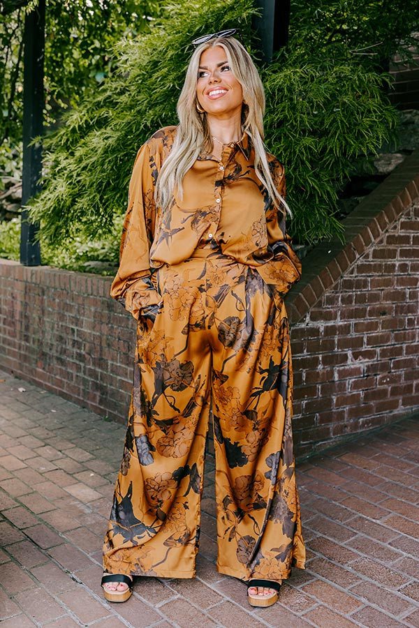 Look My Way High Waist Satin Pants Curves | Impressions Online Boutique