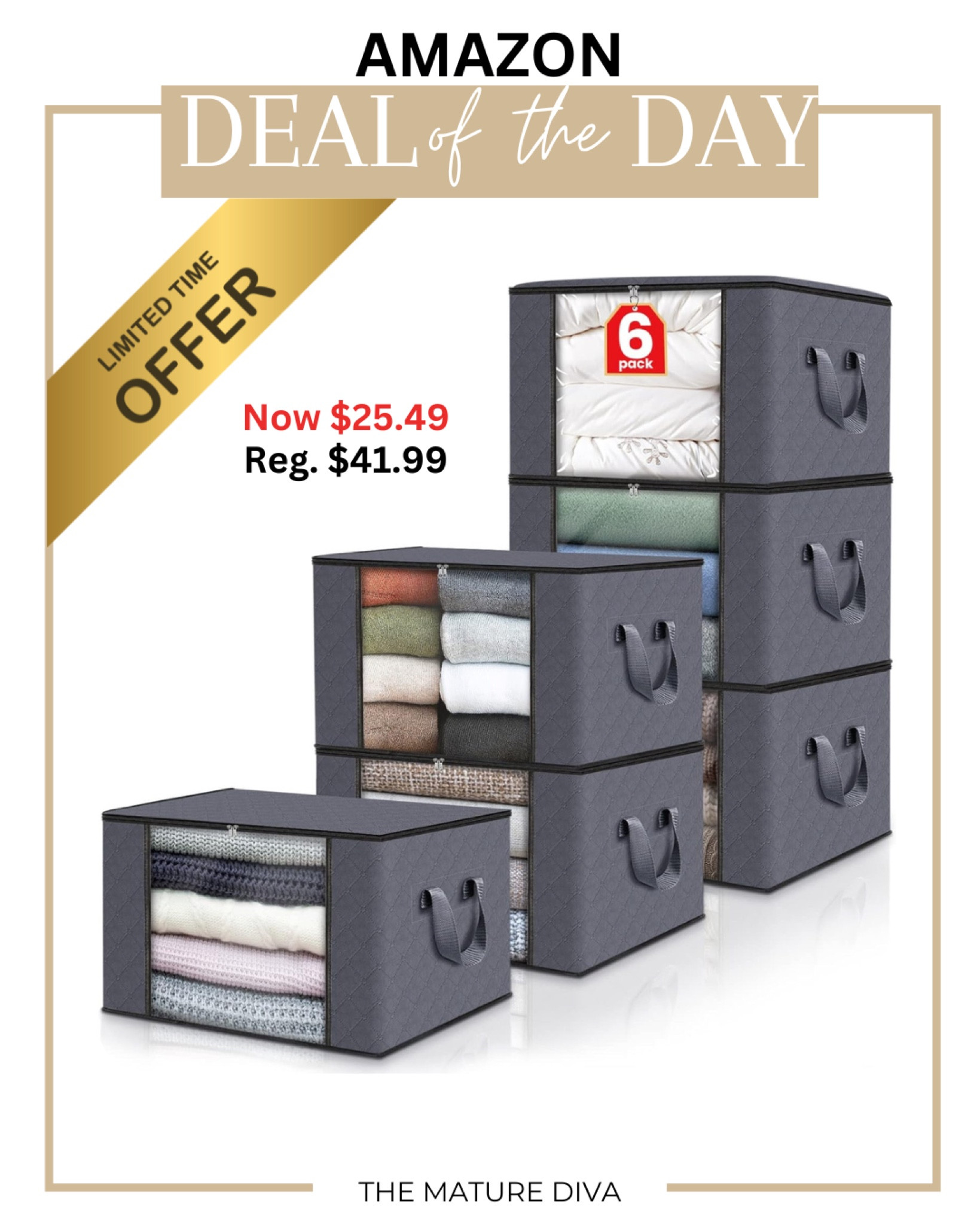 Organizing your linen closet just got EASIER 😀.

This 6 piece set is on sale today for a limited time!

Get yours now by shopping with me!

@fabtotes

#LTKSaleAlert #LTKHome #LTKFallSale