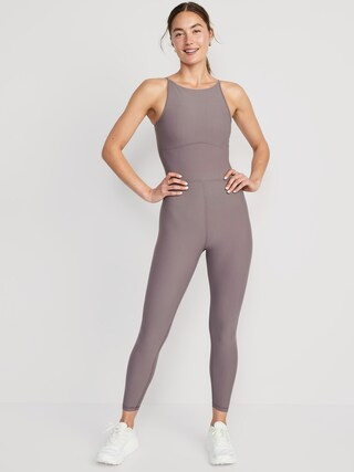 PowerLite Lycra® ADAPTIV Boat-Neck Cropped Bodysuit for Women | Old Navy (US)
