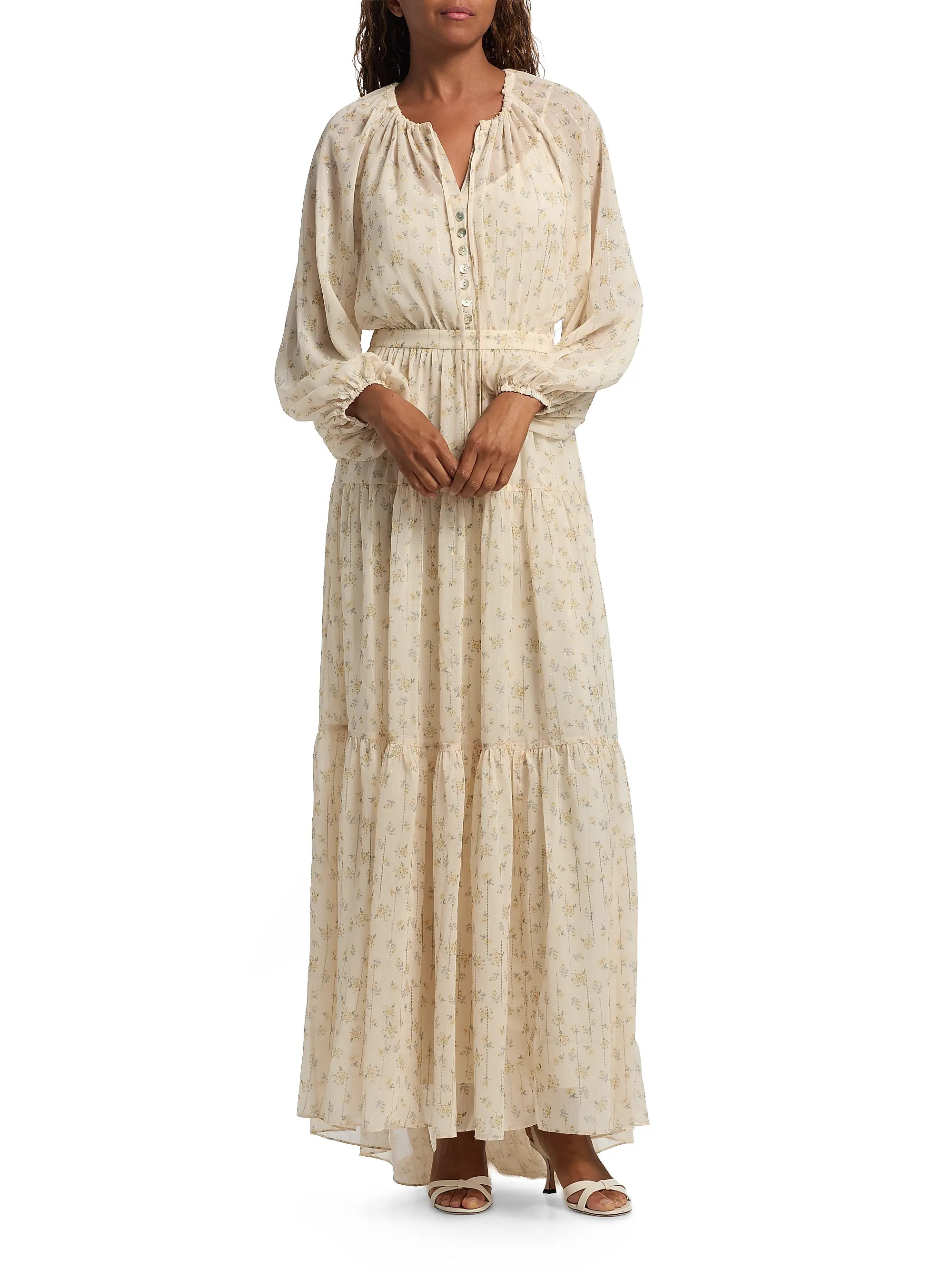 Reformation Becca Foral Tieneck Maxi Dress | Saks Fifth Avenue | Saks Fifth Avenue