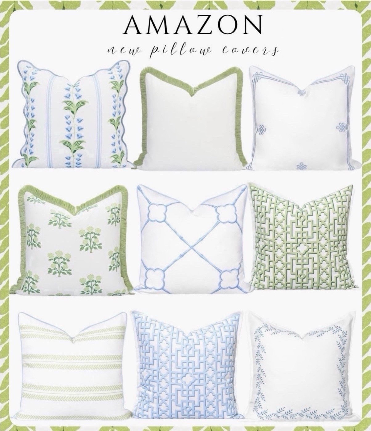 Amazon pillow covers, indoors and outdoors