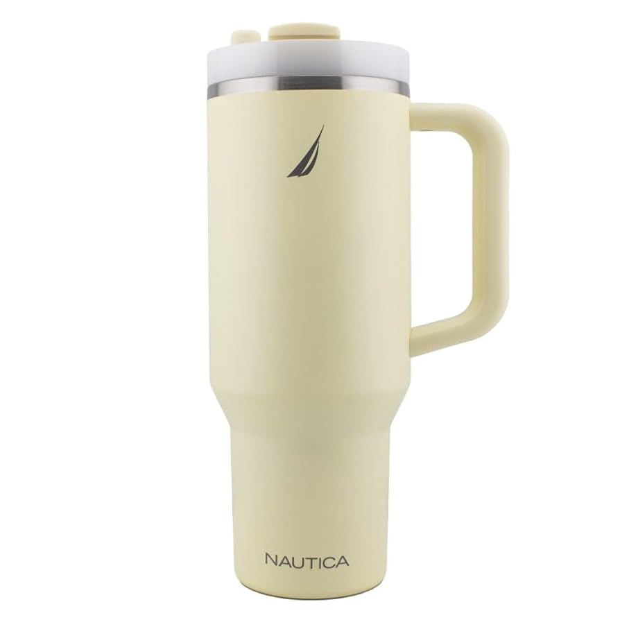 Nautica 40 oz Large Insulated Tumbler with Handle & Straw with screw on cap, Reusable Water Bottl... | Amazon (US)