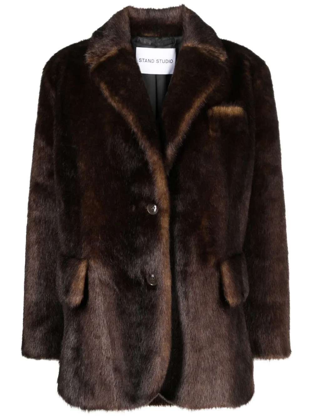 faux-fur single-breasted jacket | Farfetch Global