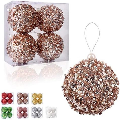 4.25" Christmas Ball Ornaments 4pc Set Shatterproof Christmas Decorations Tree Balls for Xmas Tr... | Amazon (US)