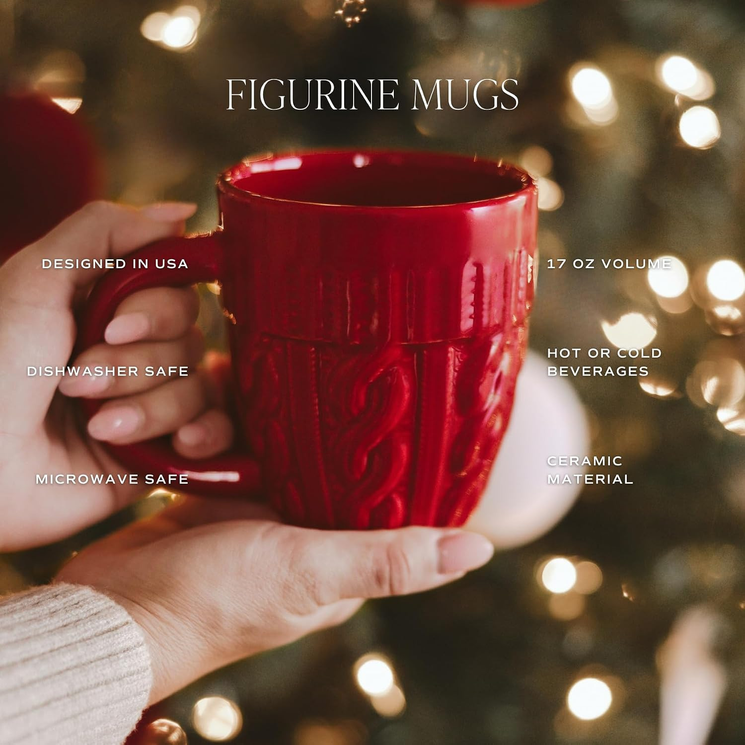 Sweet Water Decor Cream Sweater Coffee Mug, 17oz Ceramic Christmas Mug, Dishwasher & Microwave Safe, Large Holiday Winter Cup for Coffee, Tea & Hot Chocolate, Stocking Stuffer Gifts for Women | Amazon (US)