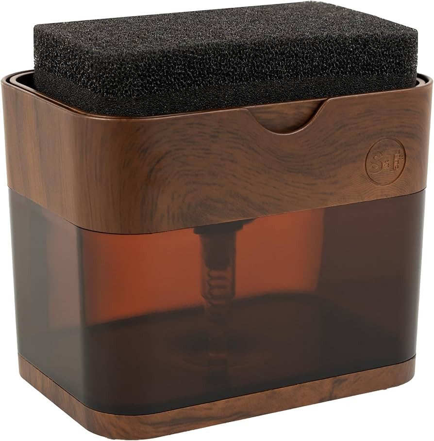 S&T INC. Dish Soap Dispenser and Sponge Holder for Kitchen Sink, Waterproof Labels and Sponge Inc... | Amazon (US)